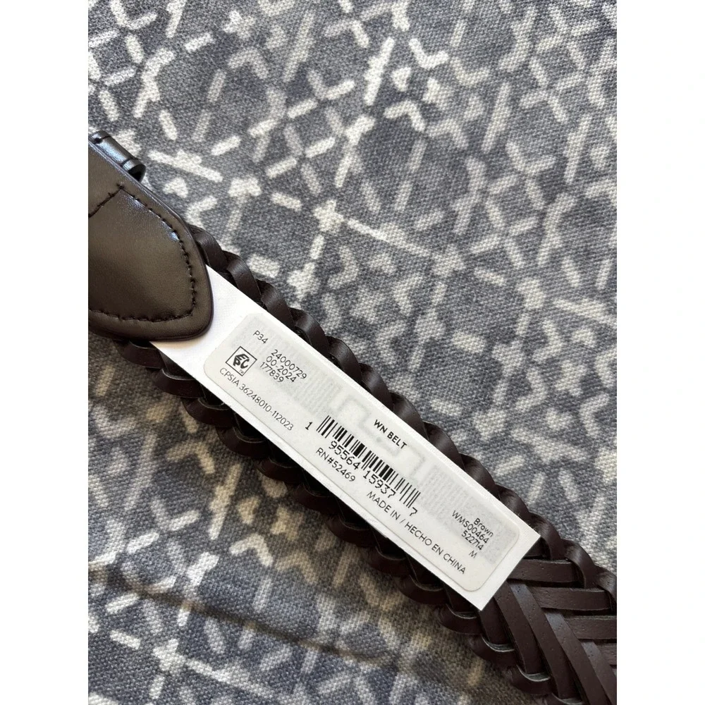 Wonder Nation Braided Belt Kids Size M Brown New Woven Faux Leather Adjustable
